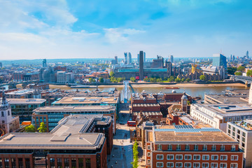 View of London cityscape from the Golden Gallery of St. Paul's Cathedral