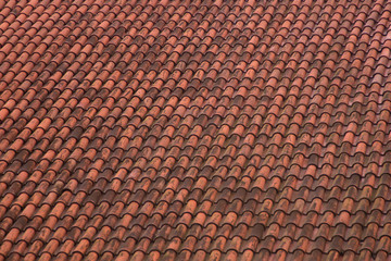 Red tile roof texture background