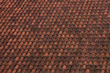 Red tile roof texture background