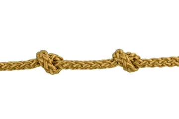 Twine rope or Jute Rope with Knot isolated on White Background