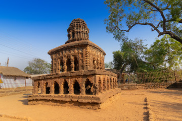 Stone chariot, miniature temple of Bishnupur, West Bengal, India