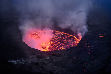 Volcan en el congo Nyirangongo