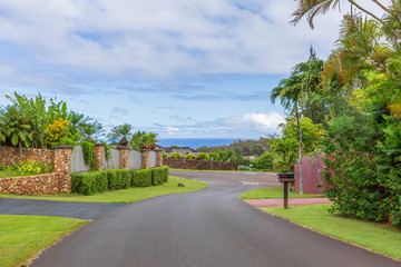 Fototapeta na wymiar Ocean view neighborhood in Hawaii