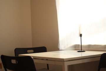 modern living room with table and lamp
