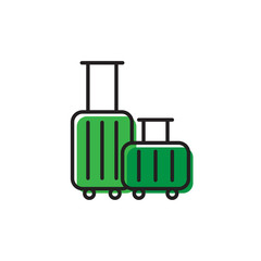 Obraz premium Baggage, luggage line icon, outline vector sign, linear style pictogram isolated on white