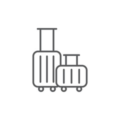 Baggage, luggage line icon, outline vector sign, linear style pictogram isolated on white