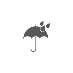 Fototapeta premium Umbrella and rain icon vector flat design isolated on white background