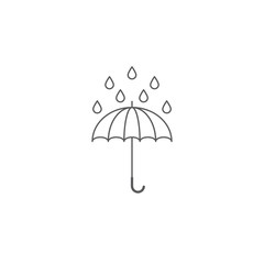 Umbrella and rain icon vector flat design isolated on white background