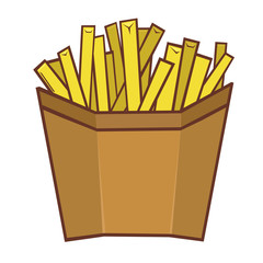 French fries, fastfood, vector illustration
