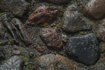 Stone road cobble texture background