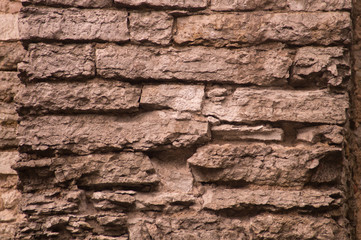 Old stone wall masonry texture background