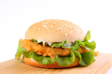 Chicken steak burger gourmet feature