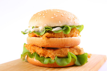 Chicken steak burger gourmet feature