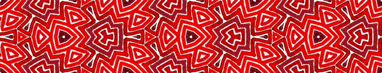Wine red Seamless Border Scroll. Geometric Waterco