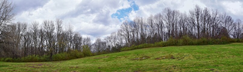 Views of Nature and Pathways along the Shelby Bottoms Greenway and Natural Area Cumberland River frontage trails, bottomland hardwood forests, open fields, wetlands, and streams, Nashville, Tennessee.