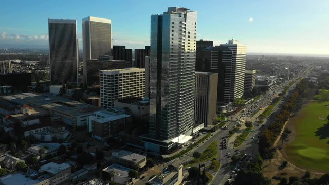 Aerial Footage Downtown Century City Los Angeles CA