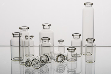 Glass medicine bottle close-up