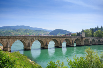 Fototapeta na wymiar Visegrad bridge, Bosnia and Herzegovina