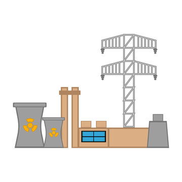 Nuclear power plant image. Vector illustration design