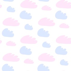 Clouds seamless pattern. Vector design baby illustration
