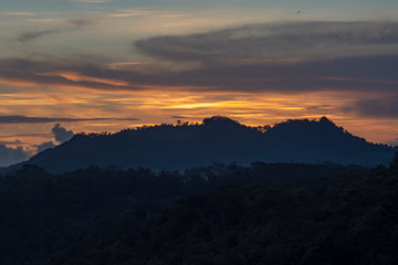 Sunset on the edge of the lake Poor East Java location Indonesia
