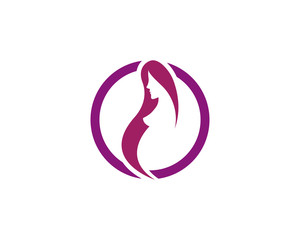 Obraz premium women pregnant logo vector icon template