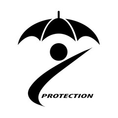 people and umbrellas that symbolize insurance protection for individuals. with white background