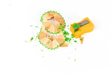 work space Sharpener Set for Office and Education at School concept isolate on white background
