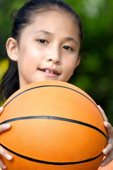 Happy Diverse Female Athlete With Basketball