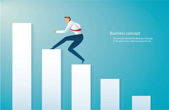 businessman running on graph. business concept vector illustration eps10