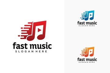 Fototapeta premium fast music logo design