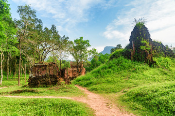 Scenic view of ruins of My Son Sanctuary in Vietnam