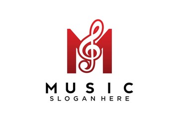 letter m music logo design