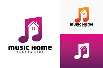 music home logo design template