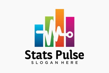 Fototapeta premium stats pulse logo design template