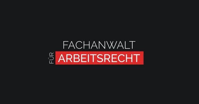 Anwalt f&uuml;r Arbeitsrecht. Moderne Animation, die die Leistungen einer Kanzlei zeigt. Farben: Rot/Schwarz
