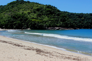 Landscape of the beach of Camburi das Pedras in Ubatuba, São Paulo - Brazil.