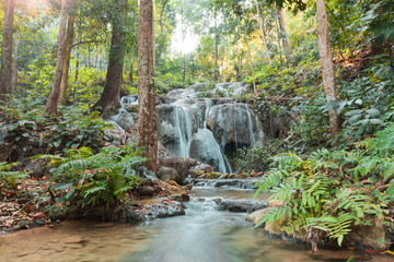 The beauty of the waterfall,water stream Pu Kang In Doi Luang National Park Chiang Rai Province in the north in Thailand