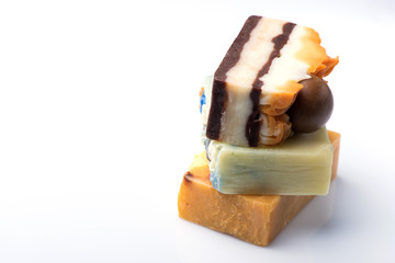 soap close up. Handmade soap. fragrant soap