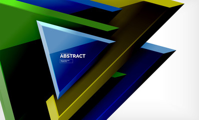 Tech futuristic geometric 3d shapes, minimal abstract background