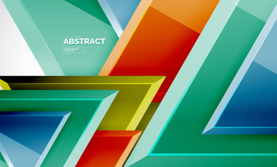 Flying triangles compostion geometric background