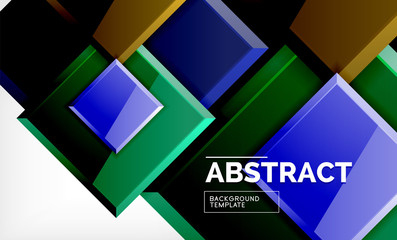 Geometric abstract background, modern square design