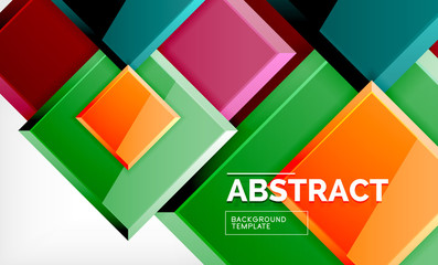 Square abstract background, glossy geometric design