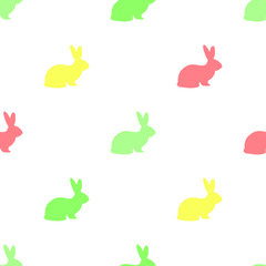 Seamless regular vector pattern with easter rabbits