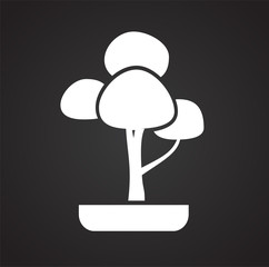 Bonsai icon on background for graphic and web design. Simple vector sign. Internet concept symbol for website button or mobile app.