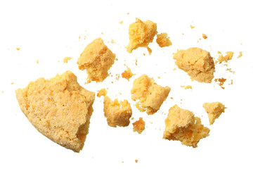 corn cookie isolated on a white background. top view