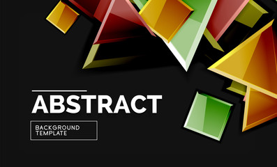 Glossy squares and triangles geometric backgrounds