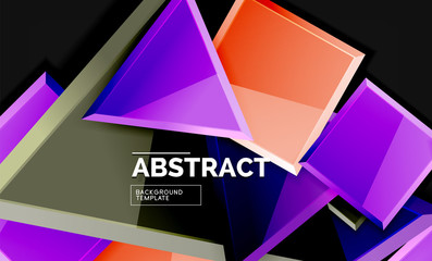 Glossy squares and triangles geometric backgrounds