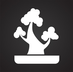 Bonsai icon on background for graphic and web design. Simple vector sign. Internet concept symbol for website button or mobile app.