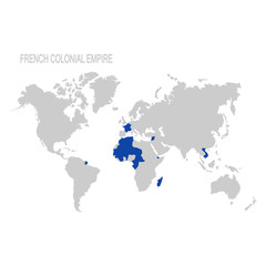 Fototapeta na wymiar vector map of the French colonial empire